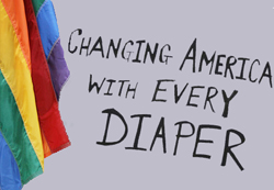 Diaper poster with flag